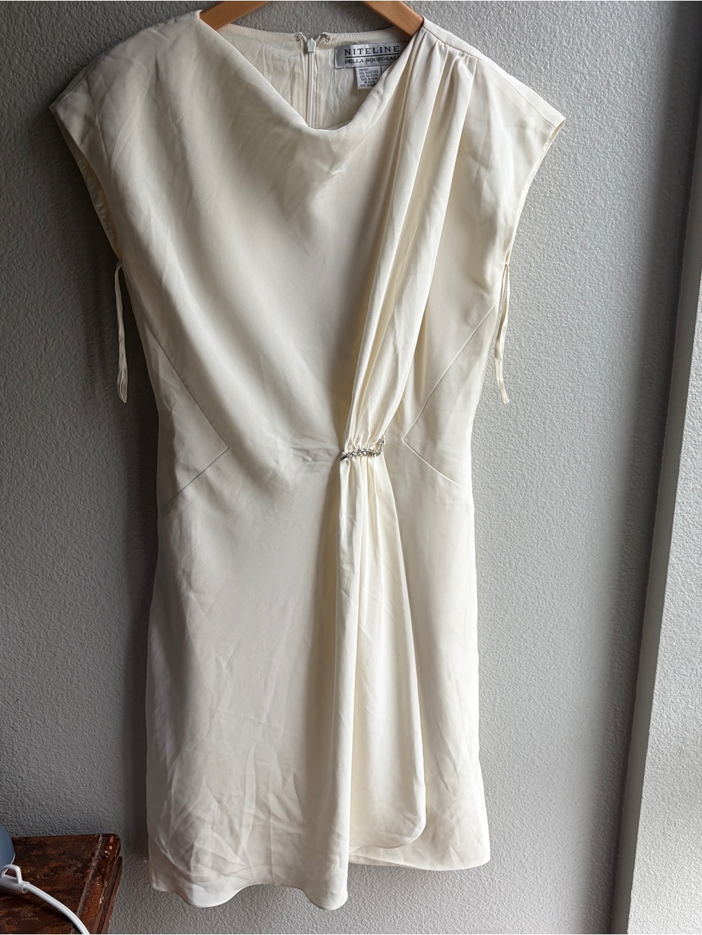 Niteline Ivory Midi Dress with Draped Detail 10